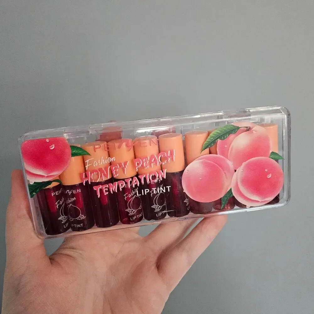 Peiyen Fashion Honey Peach Temptation 10Pcs Mini Lip Tint Set ~ Asian Beauty